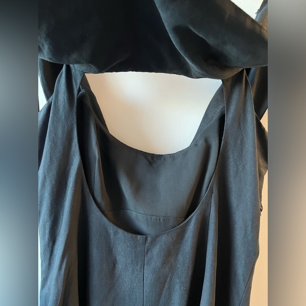 Ted Baker Linen-Silk Elegant Black Dress Size 3 - Picture 10 of 11